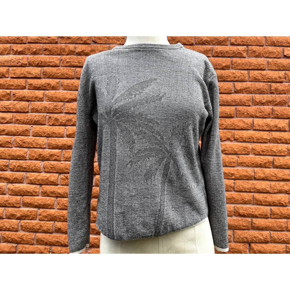 Zara boy's collection The Knit Wear grey palm tree sweater size 11-12